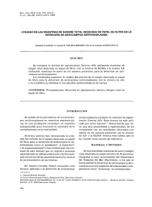 utilidad de las muestras de sangre total desecada