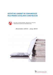 gestió del gabinet de comunicació pels premis catalunya construcció