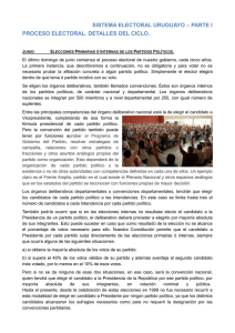 SISTEMA ELECTORAL URUGUAYO – PARTE I PROCESO