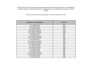 REFERENCIA DE LA SUBVENCI&Oacute;N IMPORTE SV-15