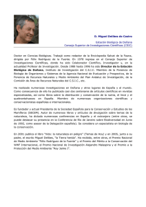 D. Miguel Delibes de Castro Estación Biológica de Doñana Consejo