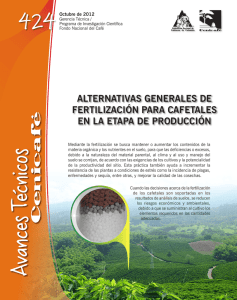 alternativas generales de fertilización para cafetales en