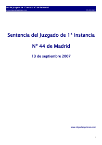 Sentencia del Juzgado de 1ª Instancia Nº 44 de Madrid