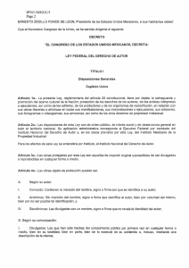 Ley Federal del Derecho de Autor, y reformada en mayo de 199