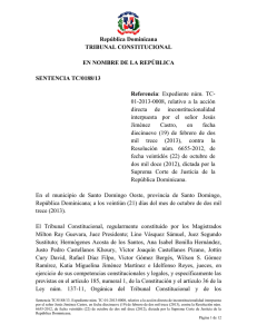 Sentencia TC 0188-13 C - Tribunal Constitucional de la