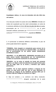 Novena Época - Supremo Tribunal de Justicia del Estado de Jalisco