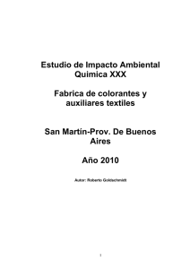 Estudio de Impacto Ambiental Quimica XXX Fabrica