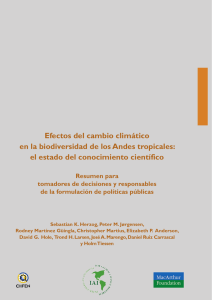 Efectos del cambio climático en la biodiversidad de los Andes