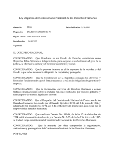 Ley Orgánica del Comisionado Nacional de los Derechos Humanos