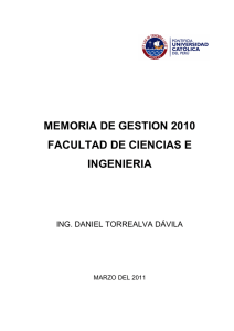 Memoria de la Gestión 2010 PDF - Pontificia universidad católica