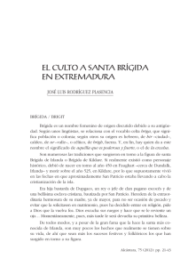 El culto a Santa Brígida en Extremadura. José Luis Rodríguez