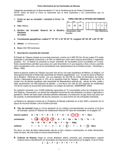 1 Ficha Informativa de los Humedales de Ramsar Categorías