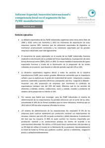 Síntesis ejecutiva Informe Especial: Inserción internacional y