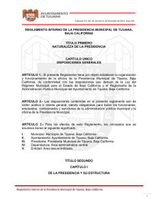 reglamento interno de la presidencia municipal de tijuana, baja