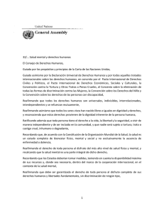 Declaración de Naciones Unidas sobre Salud Mental y