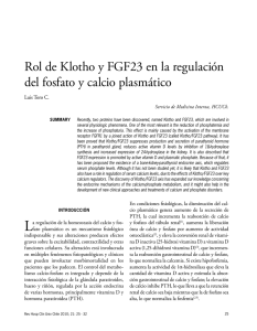 Rol de Klotho y FGF23 en la regulación del fosfato y calcio plasmático