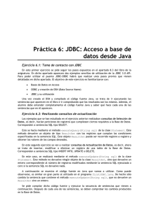 Práctica 6: JDBC: Acceso a base de datos desde Java