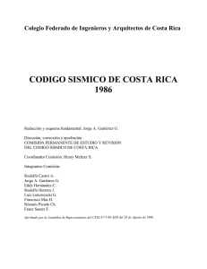 Código Sísmico de Costa Rica - 1986