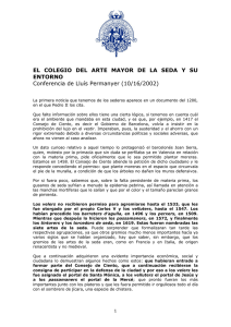Conferencia de Lluís Permanyer - Col.legi de l´art major de la seda