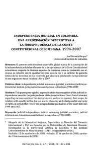 Independencia judicial en Colombia. Una aproximación descriptiva