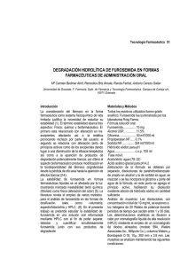 degradación hidrolítica de furosemida en formas farmacéuticas de