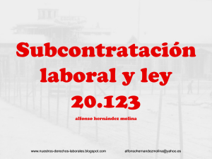 subcontratación laboral y ley 20.123