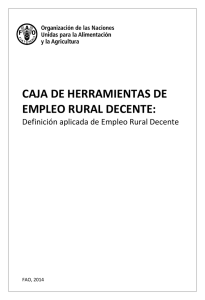 Caja de herramientas de empleo rural decente: Definición aplicada