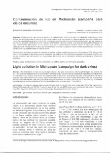 Contaminación de luz en Michoacán (campaña para cielos oscuros