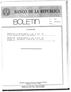 Boletín núm. 01 - Banco de la República