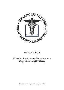 ESTATUTOS Kibosho Institutions Development Organization (KINDO)