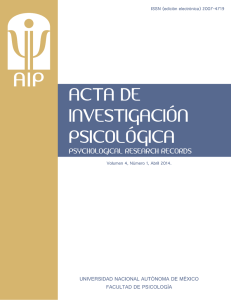 AIP. Vol. 4 No. 1, April 2014 - Psicología-UNAM
