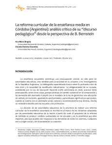 La reforma curricular de la enseñanza media en Córdoba