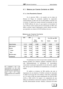 4.1. Balanza por Cuenta Corriente en 2004