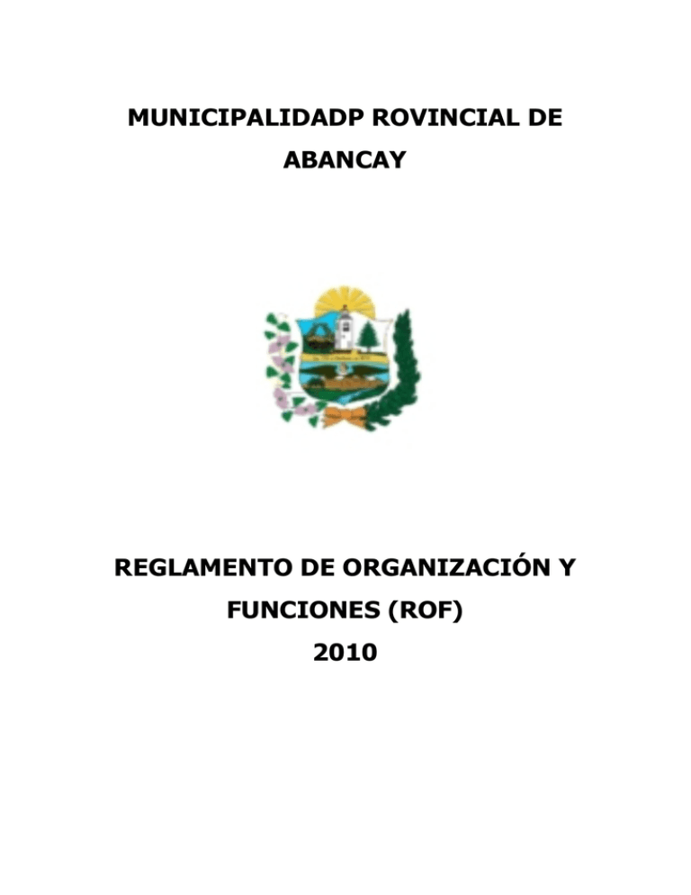 Reglamento De Organización Y Funciones