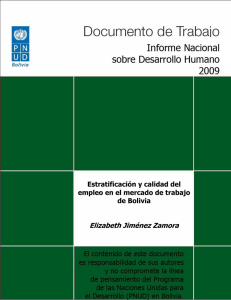 desigualdad y politicas de empleo en el mercado de trabajo de bolivia