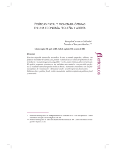 Políticas fiscal y monetaria óptimas en una economía - E