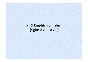 X. El Empirismo inglés (siglos XVII – XVIII)