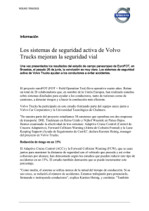 Los sistemas de seguridad activa de Volvo Trucks mejoran la