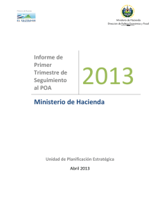 Informe de Primer Trimestre de Seguimiento al POA 2013