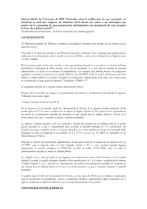 Informe 60/11, de 7 de junio de 2012. “Consulta sobre la calificación