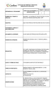 TRÁMITE SERVICIO x NOMBRE DEL TRAMITE O SERVICIO