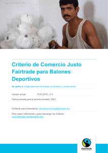 Criterio de Comercio Justo Fairtrade para Balones Deportivos