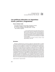 Las políticas laborales en Argentina: teoría, práctica y hegemonía