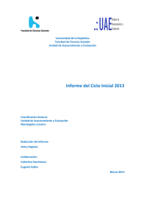 Informe del Ciclo Inicial 2013 - Facultad de Ciencias Sociales