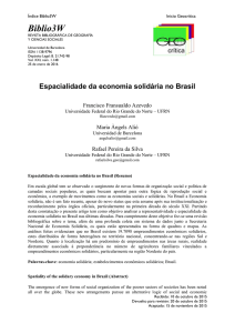 Espacialidade da economia solidária no Brasil