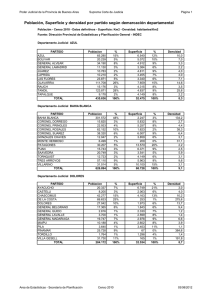 poblacion sup dens x partido - Poder Judicial de la Provincia de