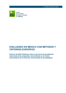 Evaluando en México con métodos y criterios europeos: informe de