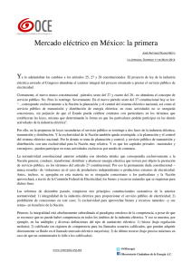 Mercado eléctrico en México: la primera