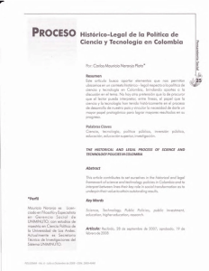 PROCESO Histórico-Legal de la Política de Ciencia y Tecnología en