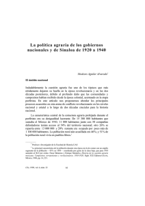 La política agraria de los gobiernos nacionales y de Sinaloa de